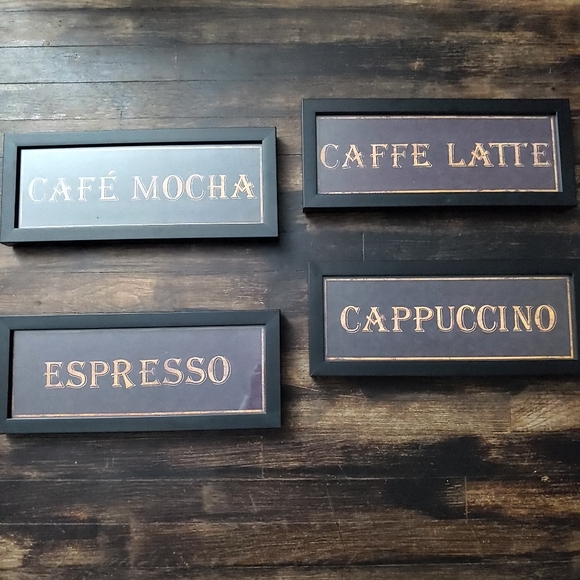 Coffee/Cafe Framed Glass Wall Signs